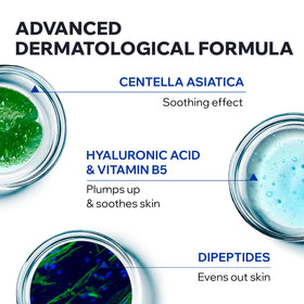 Uriage components with Centella and hyaluronic visuals for soothing benefits