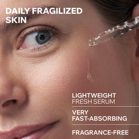 Uriage serum texture drop illustrating lightweight, fast-absorbing hydration