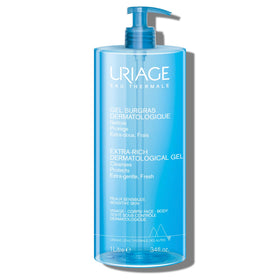 Uriage extra-rich pump bottle front view showing easy dispensing