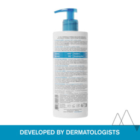 Uriage bottle styled on bathroom counter suggesting daily routine integration benefit