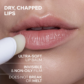 Uriage lip balm application on lips demonstrating immediate soothing and comfort