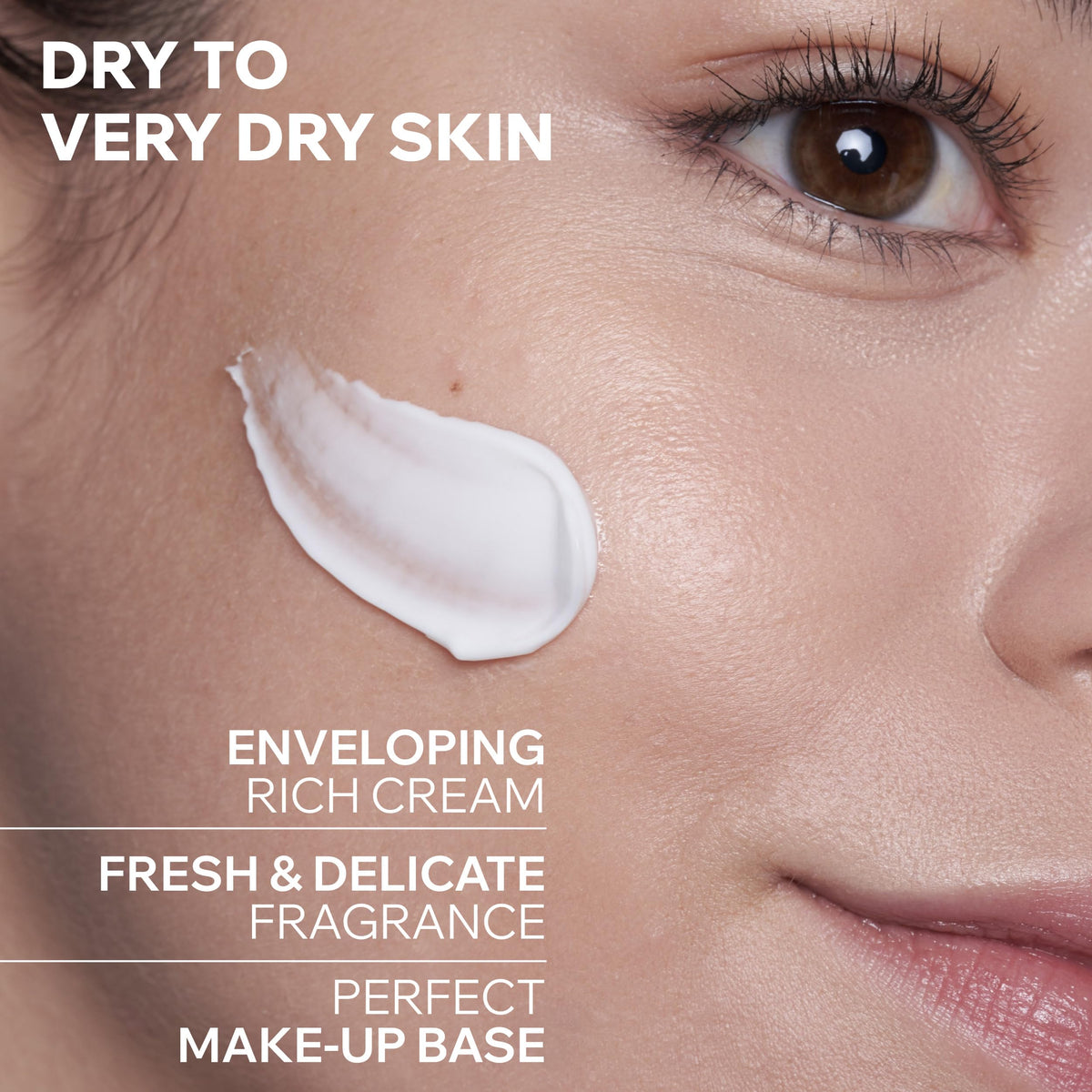 Hand applying Uriage cream demonstrating hydration and easy absorption