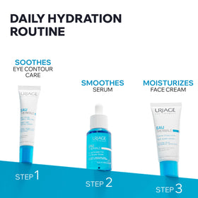 Before and after skin using Uriage cream showing improved hydration
