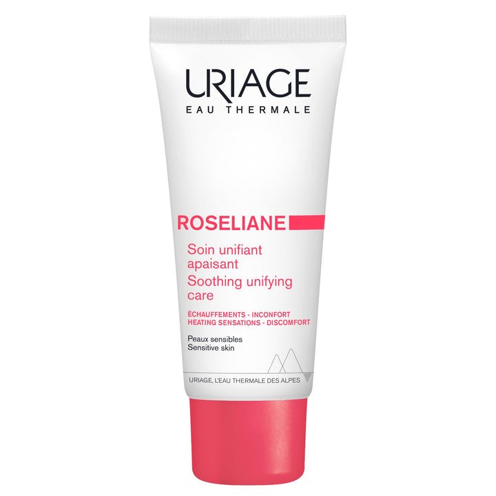 Uriage Roséliane front tube showing packaging and calming benefit