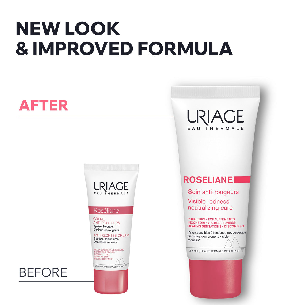 Uriage Roséliane on bathroom vanity lifestyle showing daily routine benefit