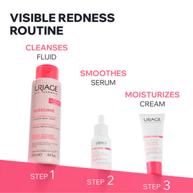 Uriage Roséliane jar in hand showing product size and nourishing benefit