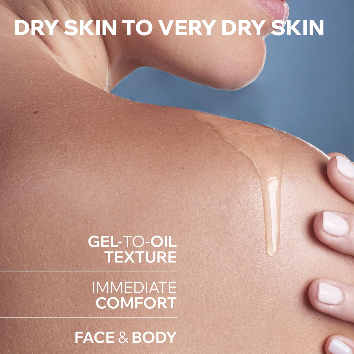 Uriage gel-in-oil texture close-up highlighting glycerin-rich moisturizing feel