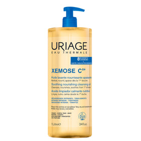 Uriage Xemose C8+ front bottle showing product benefit soothing skin