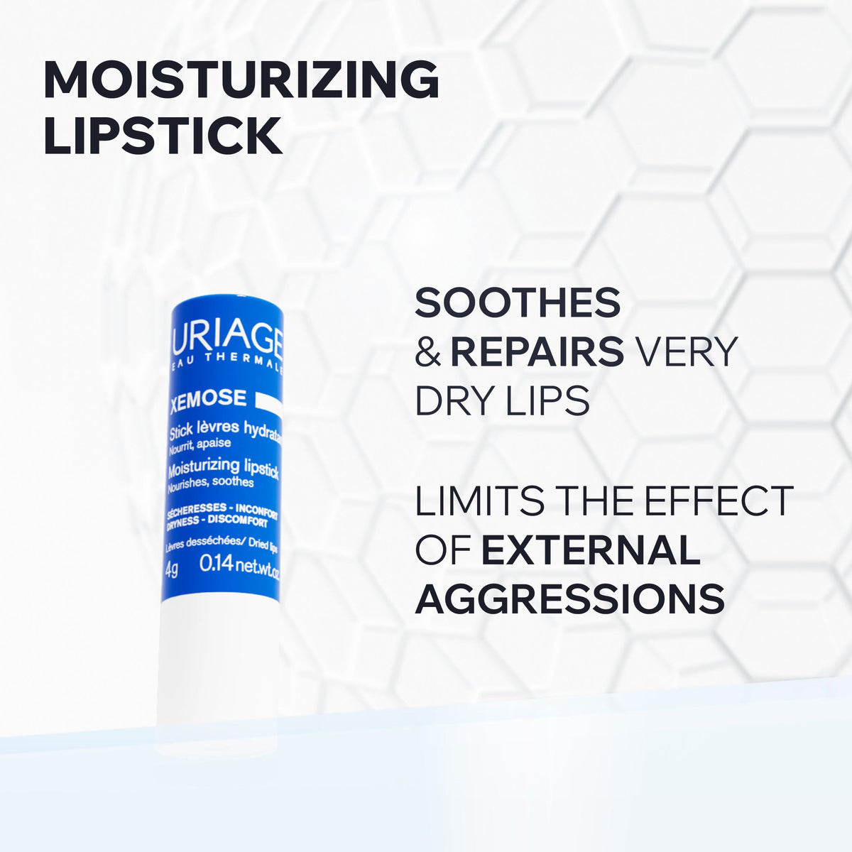 Uriage Xémose close-up texture of balm demonstrating smooth non-greasy finish