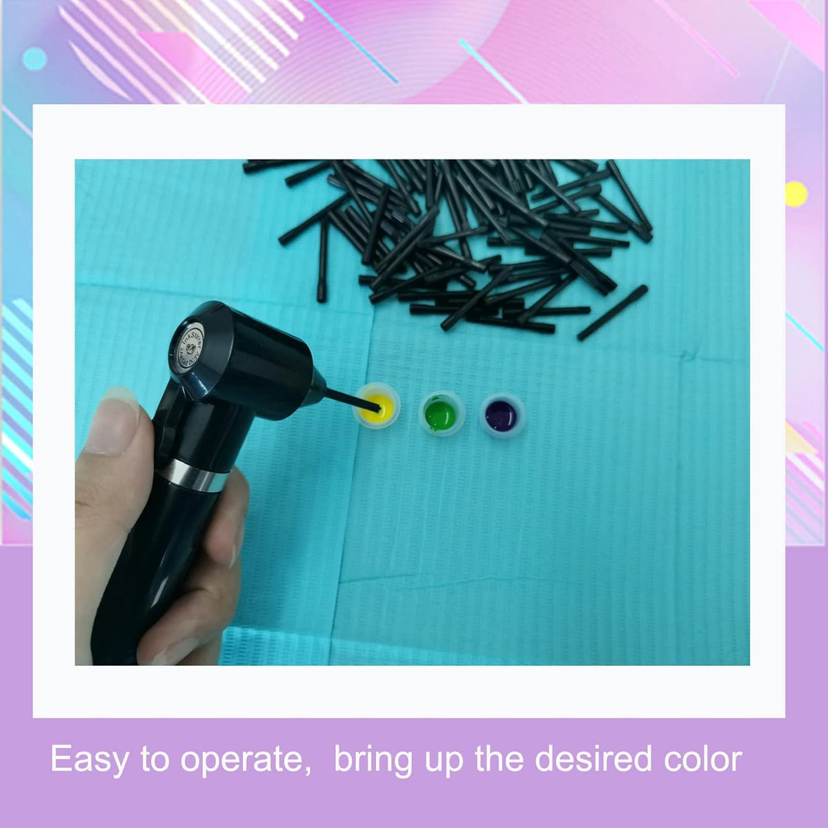 Urknall mixer sticks in a tattoo studio setting showing hygienic single-use convenience