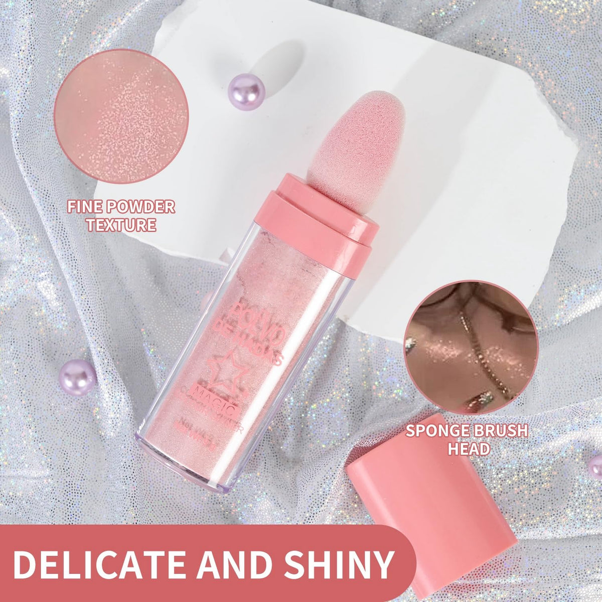 URQT used on eyelid producing shimmery long-lasting eye glow