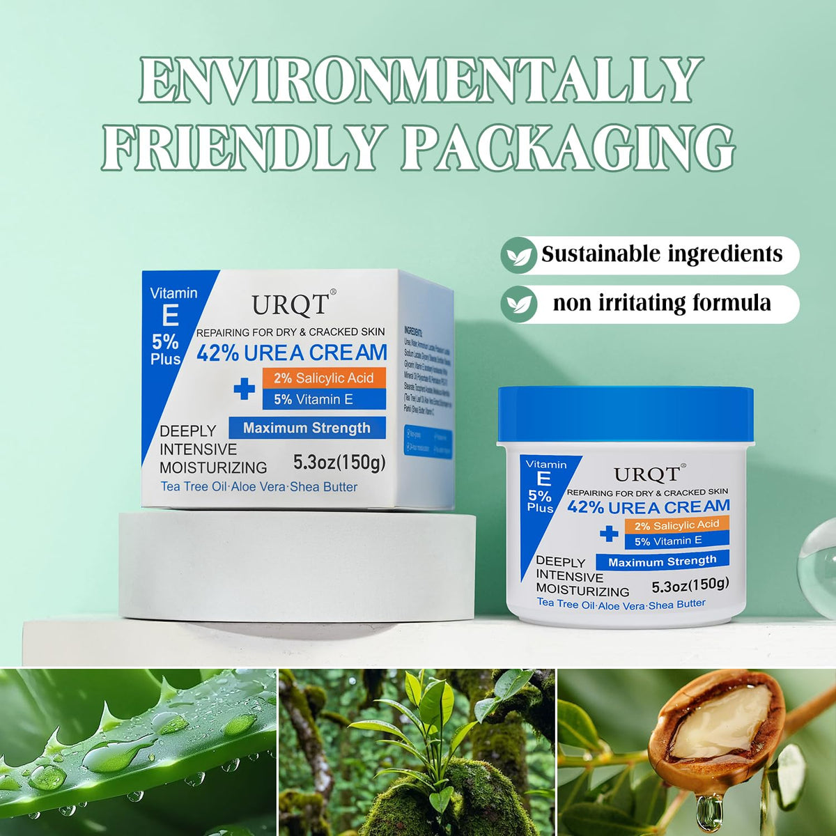 URQT applying cream to cracked heel for visible softening benefit