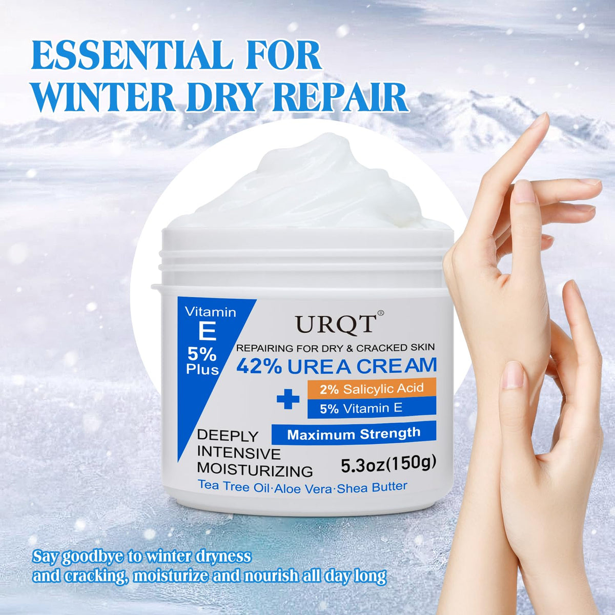 URQT in nighttime routine on bathroom counter promoting restoration benefit