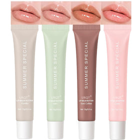 URQT front packaging showing four lip butter pots and branding benefit