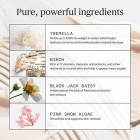 Open jar of Ursa Major eye cream revealing creamy unscented formula