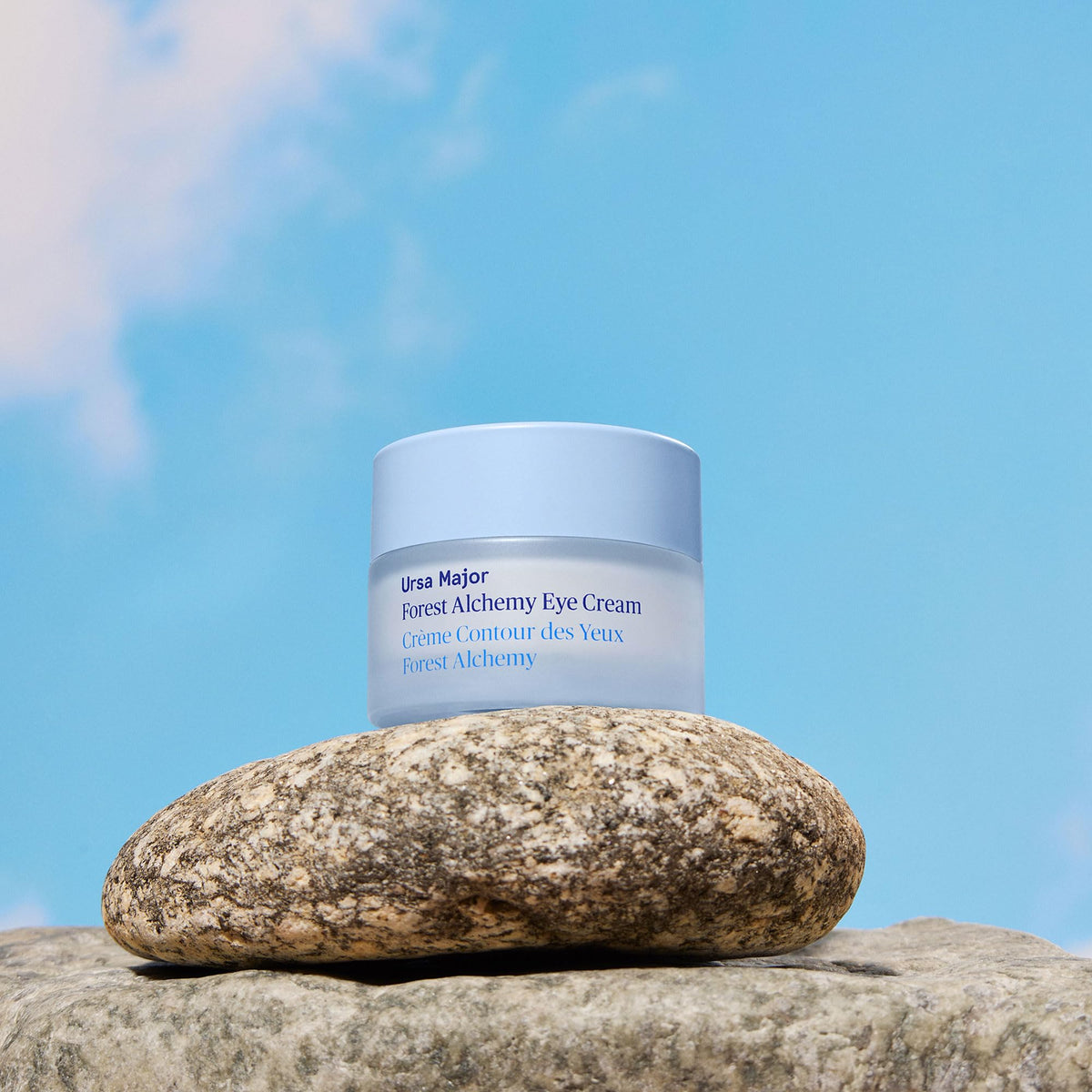 Lifestyle shot of Ursa Major jar in outdoor setting emphasizing natural roots