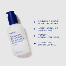 Ursa Major pump dispensing milky texture for gentle hydration