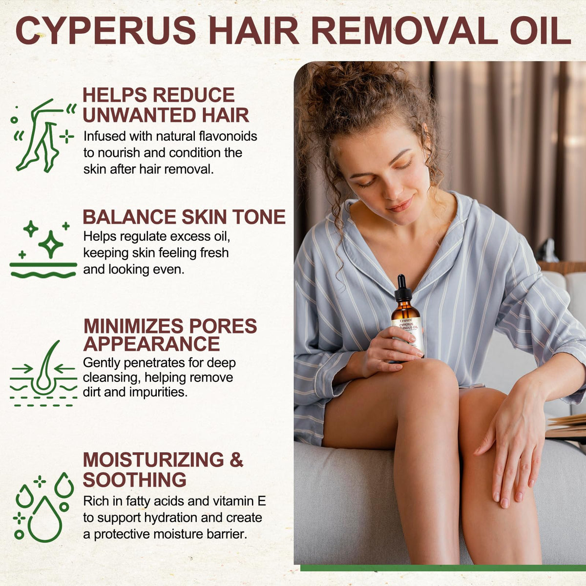 Uruses applied to underarm demonstrates soothing and moisturizing effect