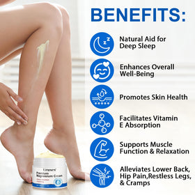 Uruses jar open contents revealing creamy magnesium lotion and nourishing ingredients