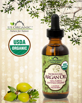 US Organic argan kernels close-up showing natural source and cold-pressed purity
