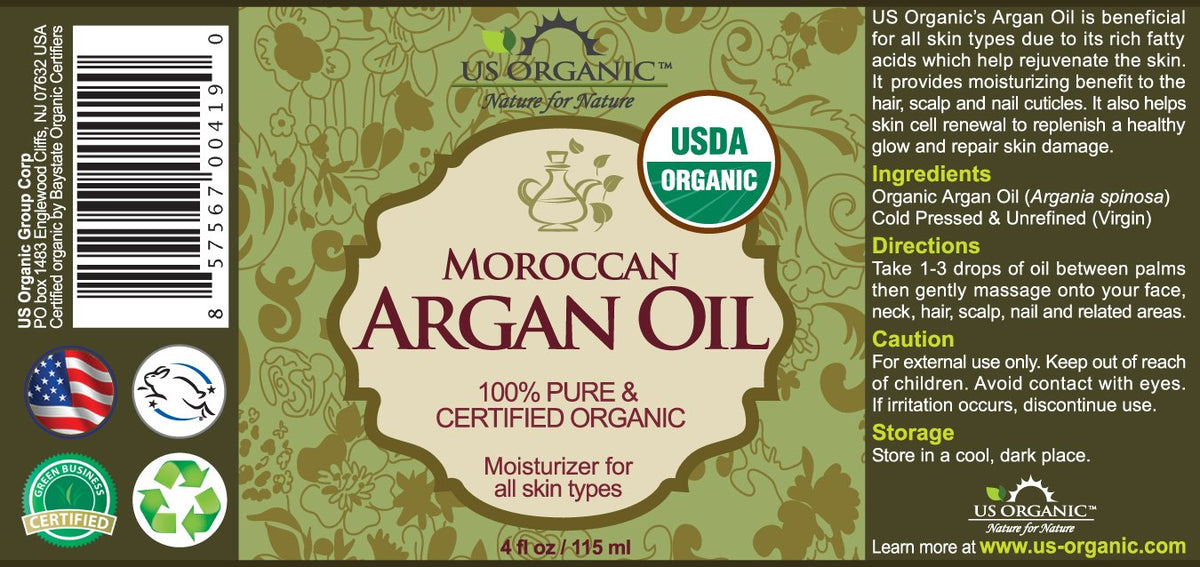 US Organic argan oil pouring from dropper highlighting smooth texture