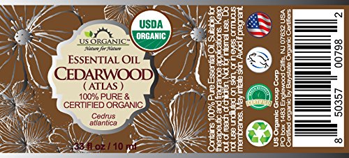 US Organic cedarwood label close-up highlighting USDA organic certification benefits