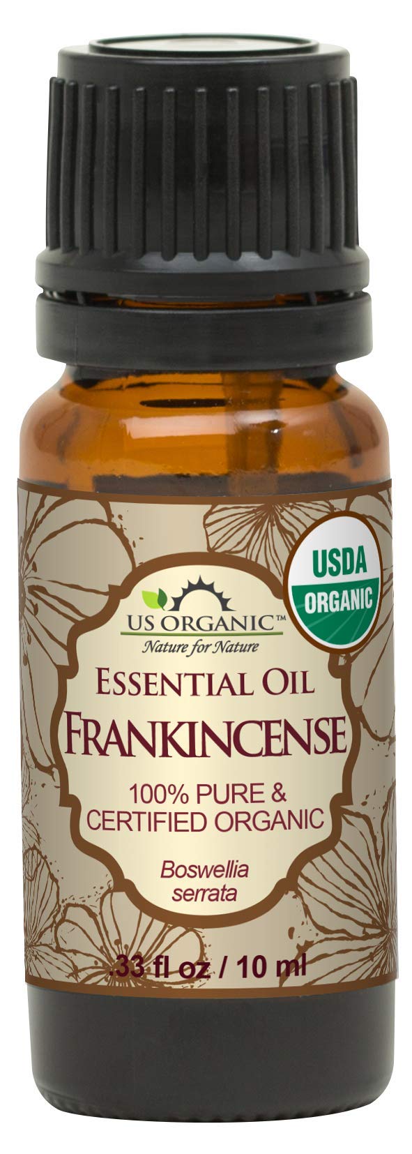 US Organic front packaging showing 10 ml bottle and organic seal for trusted purity