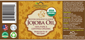 US Organic pouring jojoba oil texture showing lightweight absorption