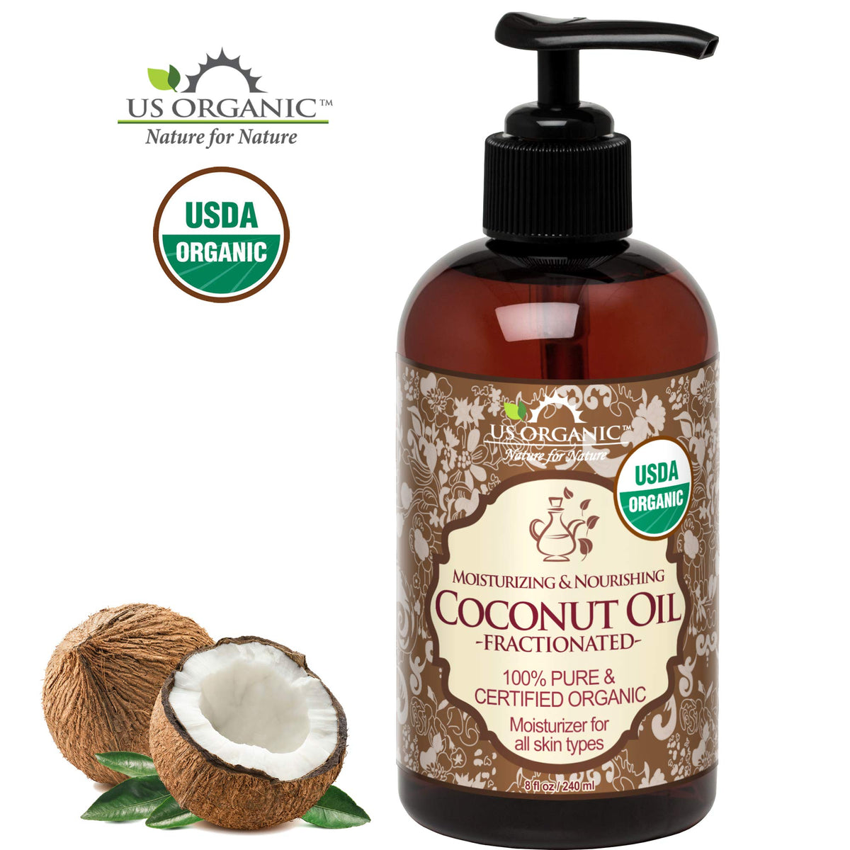 Close-up liquid texture of US Organic oil highlighting smooth absorption