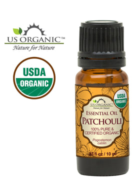 US Organic amber bottle side label highlighting organic certification and purity