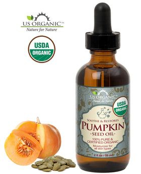 US Organic pumpkin seed oil texture close-up showing silky absorption benefit