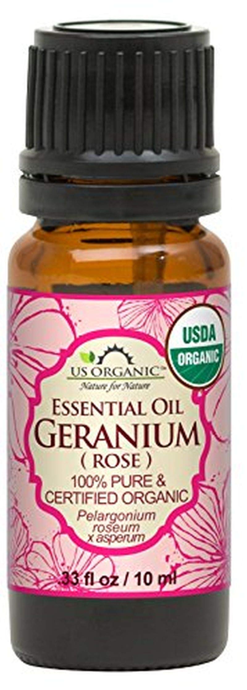 US Organic front bottle showing label and 10 ml size, highlighting purity