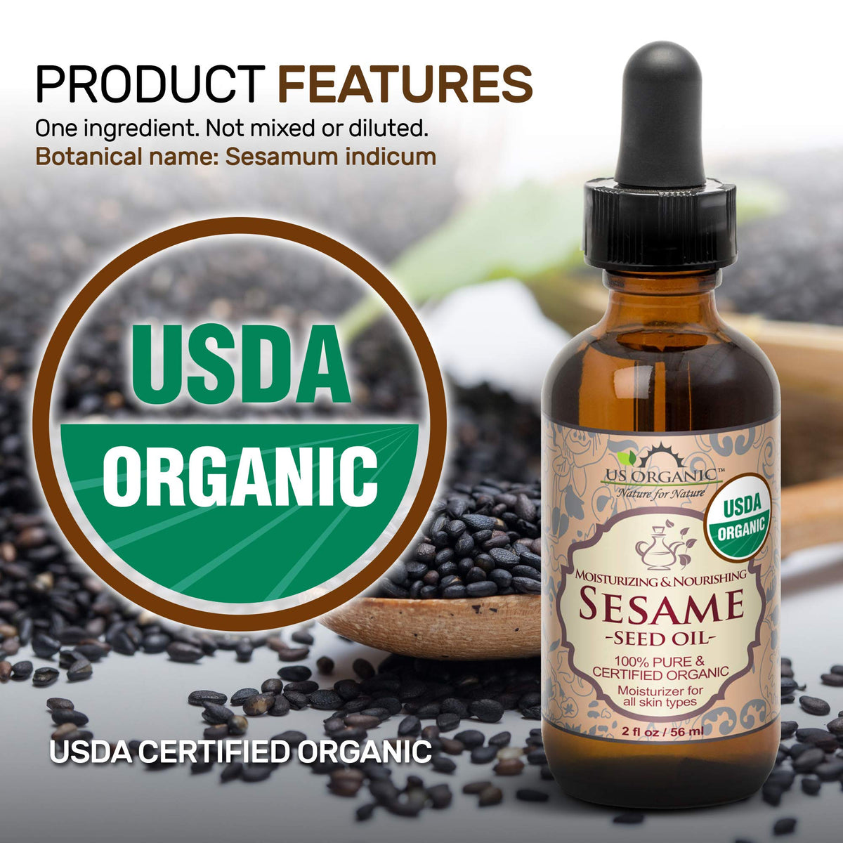 US Organic label and USDA certification marks highlighting verified organic origins