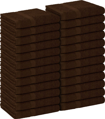 Utopia Towels front packaging showing 24-count pack and dark brown color benefit