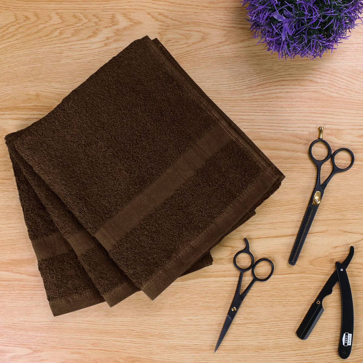 Utopia Towels arranged in a bathroom lifestyle scene showing aesthetic and functional benefit