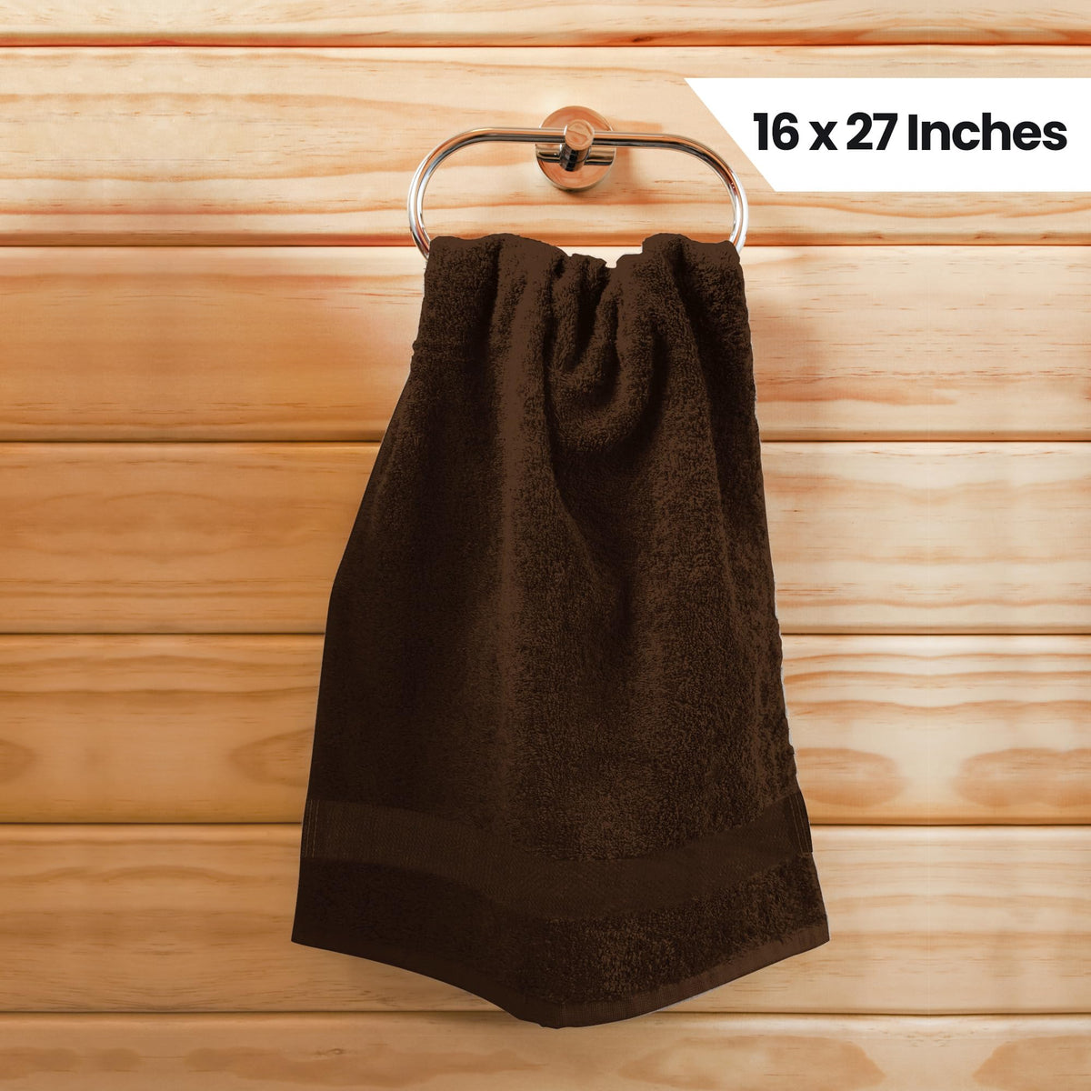 Utopia Towels next to ruler for size comparison showing 16x27 inches practical sizing benefit