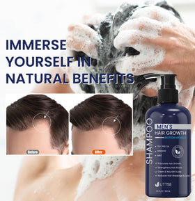 Man rinsing hair with Uttse shampoo after workout for refreshed scalp feel