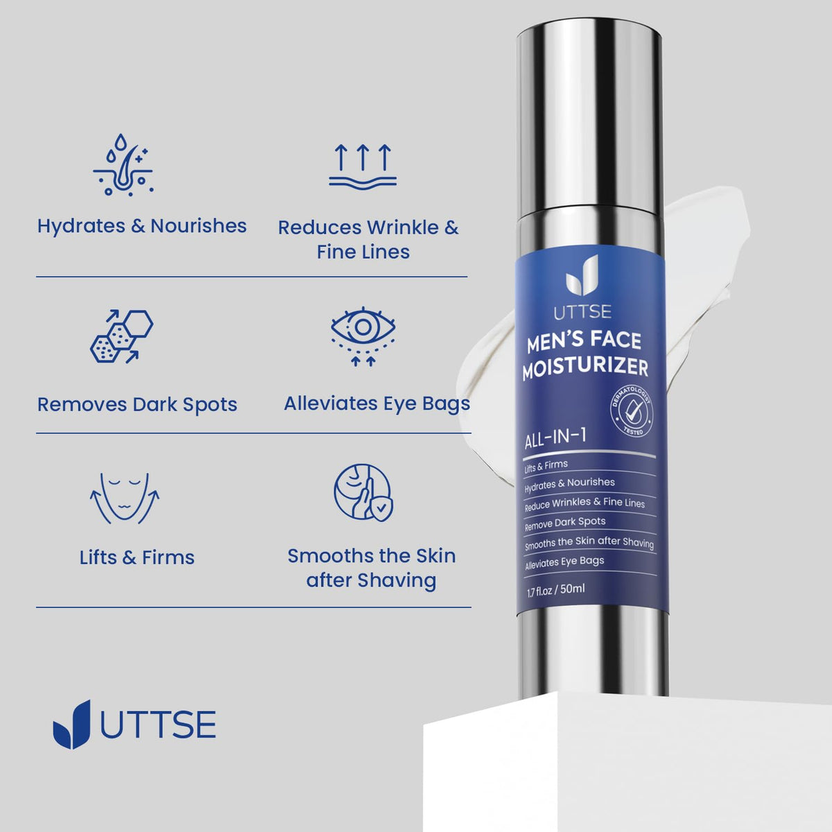 Uttse application on fingers demonstrating easy spreadability and fast absorption