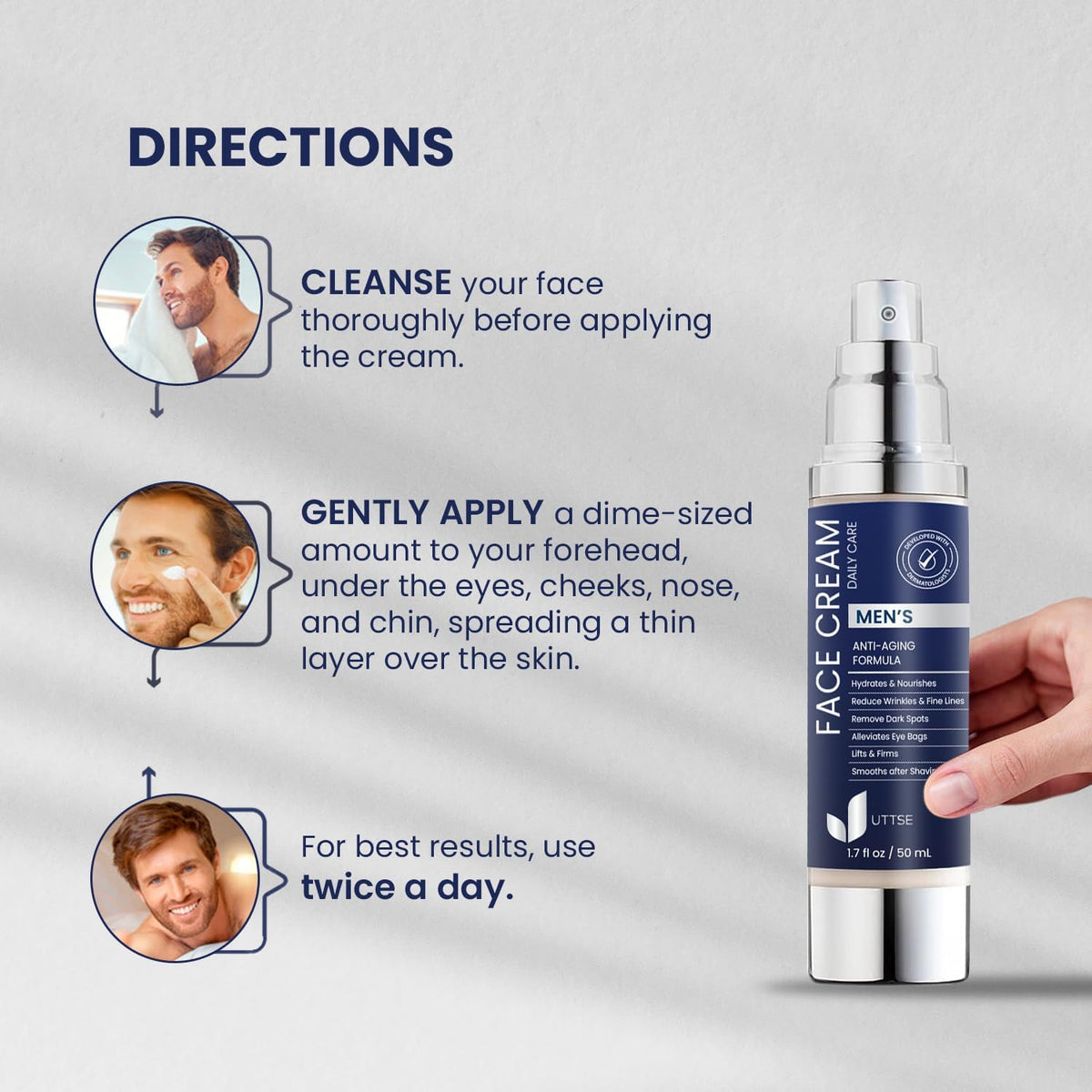 Uttse being applied to under-eye area to reduce puffiness and brighten