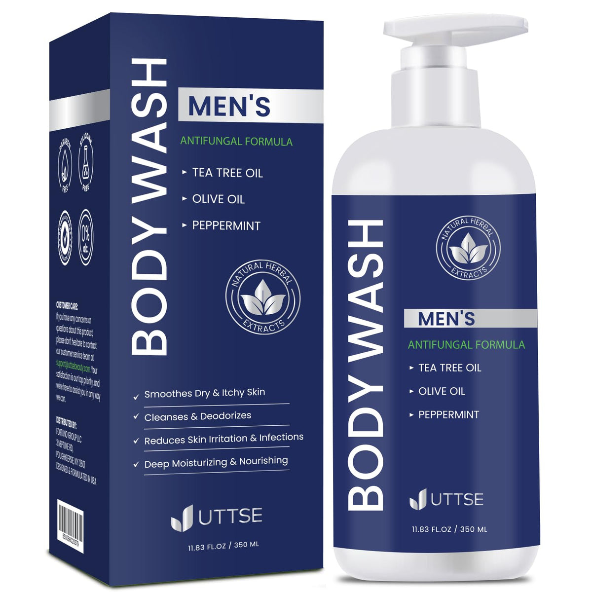 Uttse front packaging 350ml showing bottle and brand for clear product ID