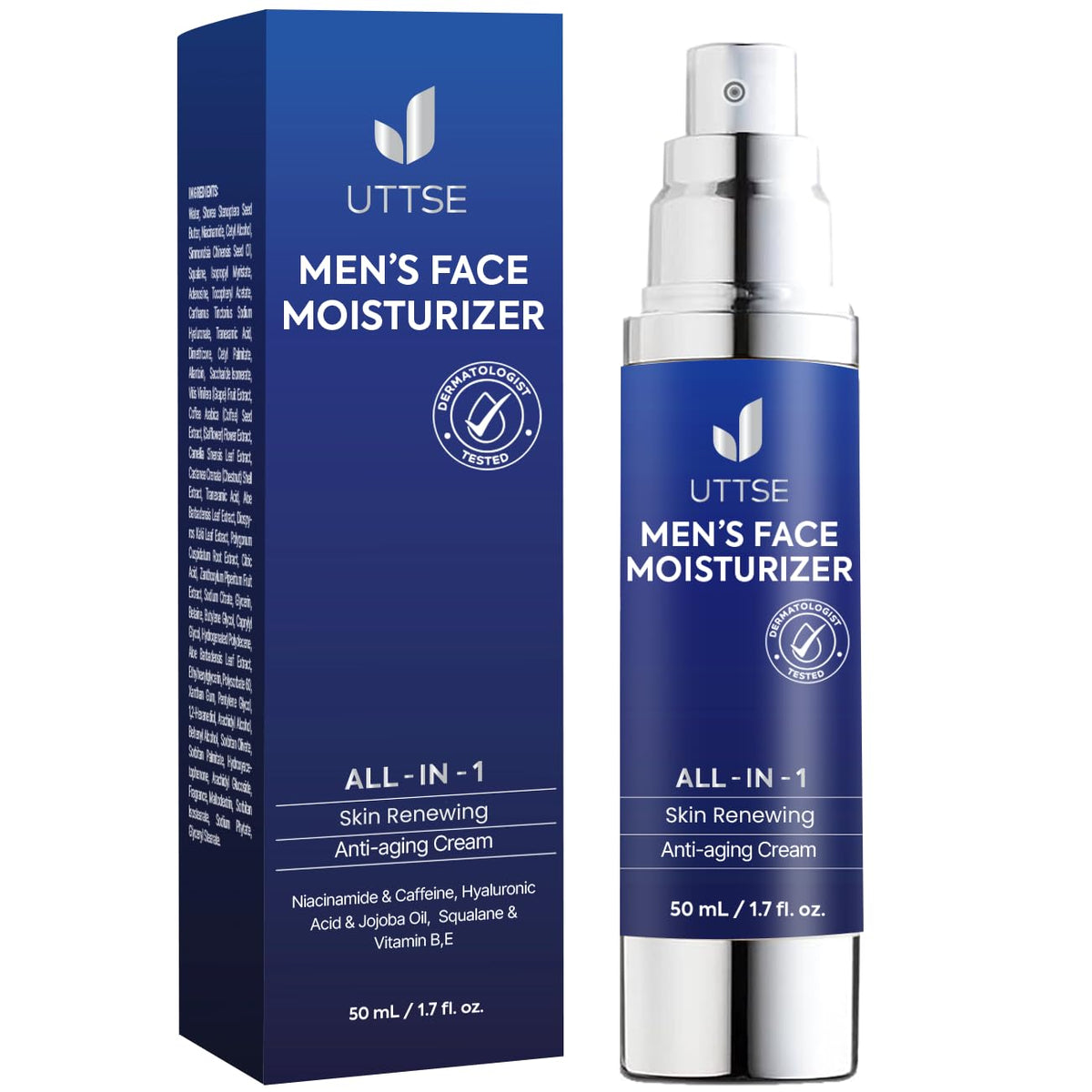 Uttse front packaging of 6-in-1 face cream showing label for quick identification and convenience