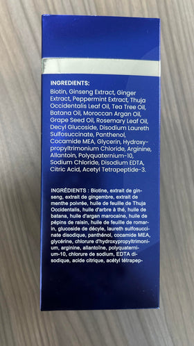 Fresh rosemary, tea tree and ginseng ingredients beside Uttse bottle signalling botanical blend