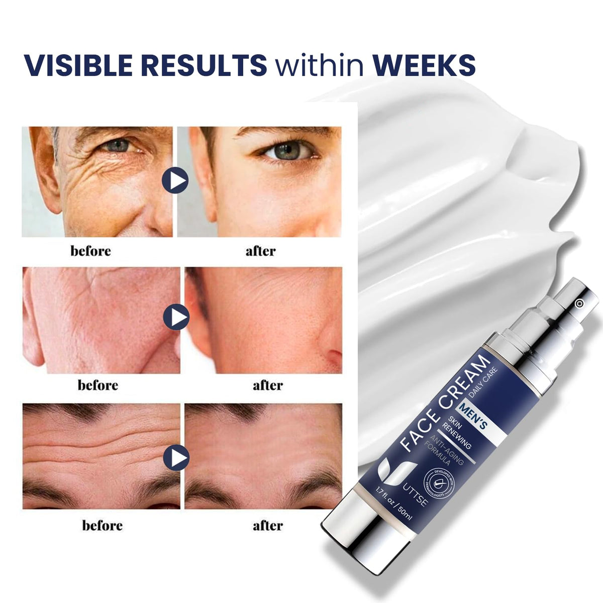 Uttse concept image with collagen and hyaluronic acid visuals illustrating hydration and firmness benefits