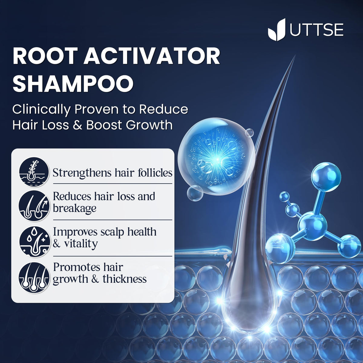 Uttse ingredients label close-up displaying plant-based extracts and benefits