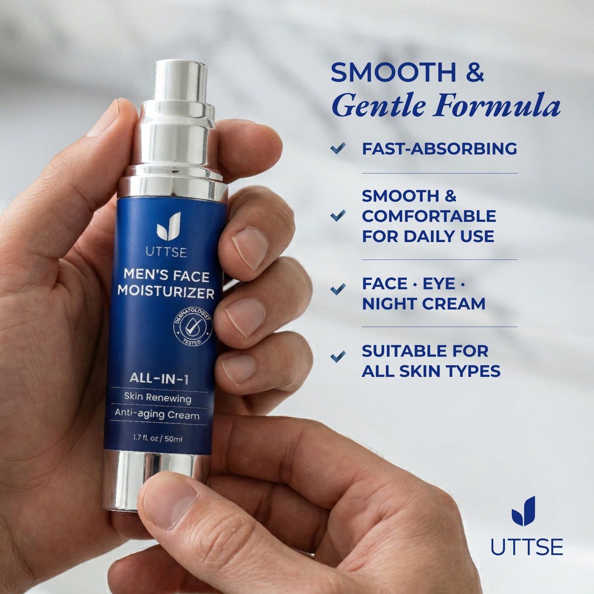 Uttse lifestyle bathroom routine with jar near razor demonstrating post-shave soothing use