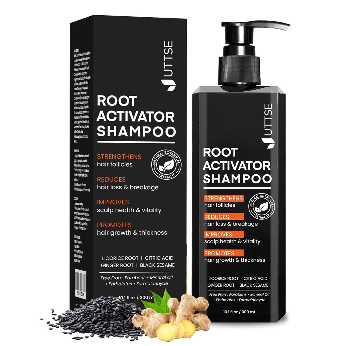 Uttse front bottle view showing clean packaging and product benefit