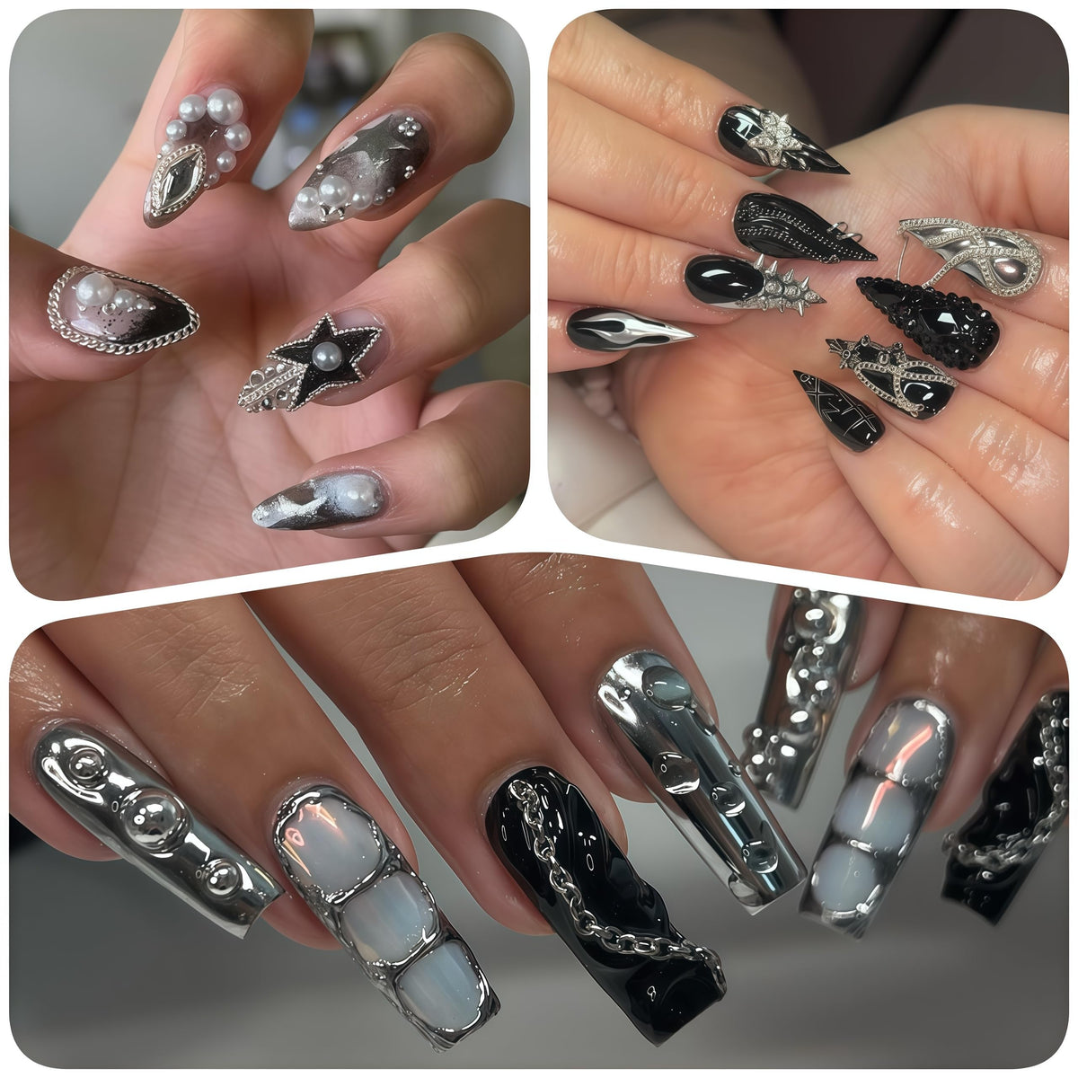 UWETIME display of gold silver white gold and gunmetal finishes for mixed-metal looks