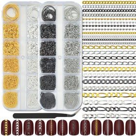 UWETIME front packaging showing full nail chain set and organized boxes for easy use