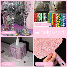 UWETIME rhinestones decorating a phone case demonstrating instant visual upgrade