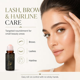 UXZQEN applying roll-on to lash line for precise, mess-free conditioning benefit